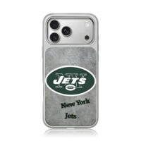 New York Jets NFL logo on concrete iPhone 17 Pro Max Electroplated Silver Case1