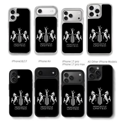 Newcastle United two seahorse logo Chris Brown Phone Case Black Electroplated Silver For Iphone 11 To 17
