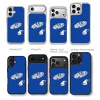 NewJeans logo and white bunny blue Chris Brown Phone Case Black Electroplated Silver For Iphone 11 To 17