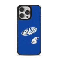 NewJeans logo and white bunny blue Phone Case for iPhone 11-17 & Samsung Galaxy S24-S26