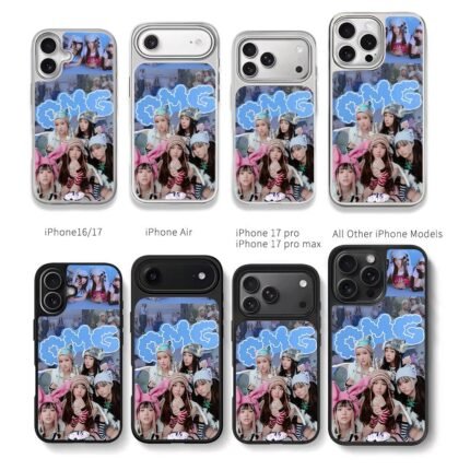 NewJeans OMG kpop girlgroup collage Chris Brown Phone Case Black Electroplated Silver For Iphone 11 To 17