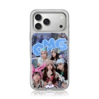 NewJeans OMG kpop girlgroup collage iPhone 17 Pro Max Electroplated Silver Case1