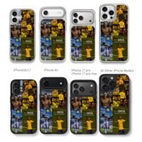 Neymar Jr 10 football collage Chris Brown Phone Case Black Electroplated Silver For Iphone 11 To 17