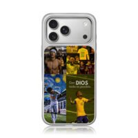 Neymar Jr 10 football collage iPhone 17 Pro Max Electroplated Silver Case1