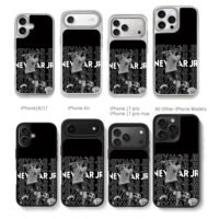 Neymar Jr 10 soccer repeated text Chris Brown Phone Case Black Electroplated Silver For Iphone 11 To 17