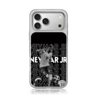 Neymar Jr 10 soccer repeated text iPhone 17 Pro Max Electroplated Silver Case1