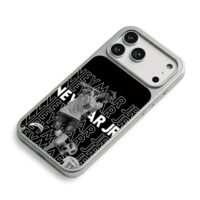 Neymar Jr 10 soccer repeated text iPhone 17 Pro Max Electroplated Silver Case2