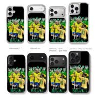 Neymar Jr Brazil soccer collage Chris Brown Phone Case Black Electroplated Silver For Iphone 11 To 17