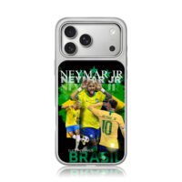 Neymar Jr Brazil soccer collage iPhone 17 Pro Max Electroplated Silver Case1