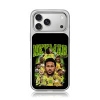 Neymar Jr Brazil soccer fan collage iPhone 17 Pro Max Electroplated Silver Case1