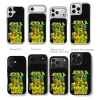 Neymar Jr Brazil team collage Chris Brown Phone Case Black Electroplated Silver For Iphone 11 To 17