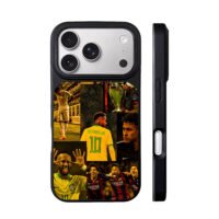 Neymar Jr collage with messi suarez iPhone 17 Pro Max Black Case
