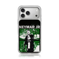 Neymar Jr football celebration art iPhone 17 Pro Max Electroplated Silver Case1