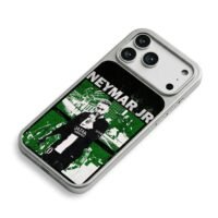 Neymar Jr football celebration art iPhone 17 Pro Max Electroplated Silver Case2