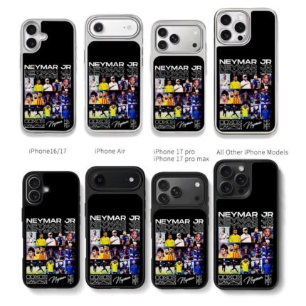 Neymar Jr football photo collage Chris Brown Phone Case Black Electroplated Silver For Iphone 11 To 17