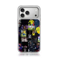 Neymar Jr football photo collage iPhone 17 Pro Max Electroplated Silver Case1