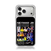 Neymar Jr football photo collage iPhone 17 Pro Max Electroplated Silver Case1