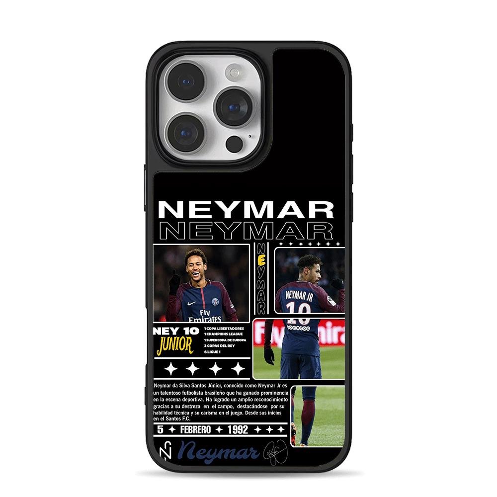 Neymar JR PSG football star collage iPhone 16 Pro Max Black Case Neymar JR PSG football star collage Phone Case for iPhone 11-17 & Samsung Galaxy S24-S26 - Image 1