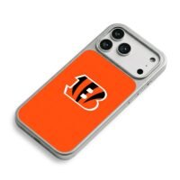 NFL Bengals B stripe orange iPhone 17 Pro Max Electroplated Silver Case2