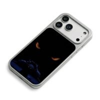Night Fury glowing amber eyes print iPhone 17 Pro Max Electroplated Silver Case2
