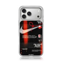 Nike 85 Off White Virgil Abloh AIR iPhone 17 Pro Max Electroplated Silver Case1