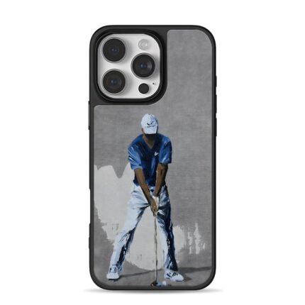 Nike golf Tiger Woods painting iPhone 16 Pro Max Black Case