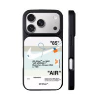 Nike OffWhite AJ1 85 shoelace print iPhone 17 Pro Max Black Case