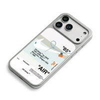 Nike OffWhite AJ1 85 shoelace print iPhone 17 Pro Max Electroplated Silver Case2