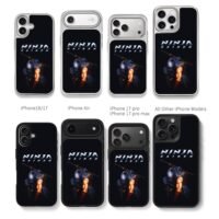 Ninja Gaiden crouching katana ninja Chris Brown Phone Case Black Electroplated Silver For Iphone 11 To 17