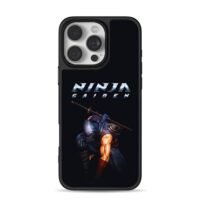 Ninja Gaiden crouching katana ninja iPhone 16 Pro Max Black Case