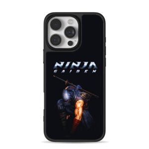 Ninja Gaiden crouching katana ninja iPhone 16 Pro Max Black Case