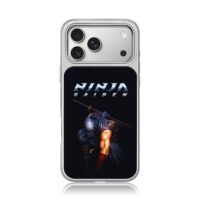 Ninja Gaiden crouching katana ninja iPhone 17 Pro Max Electroplated Silver Case1