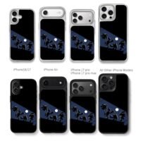 Ninja Turtles rooftop moon night Chris Brown Phone Case Black Electroplated Silver For Iphone 11 To 17