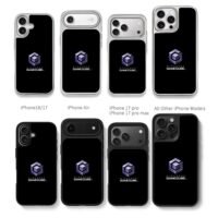 Nintendo GameCube purple 3D logo Chris Brown Phone Case Black Electroplated Silver For Iphone 11 To 17