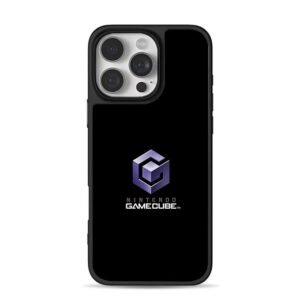 Nintendo GameCube purple 3D logo iPhone 16 Pro Max Black Case