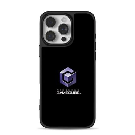 Nintendo GameCube purple 3D logo iPhone 16 Pro Max Black Case