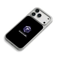 Nintendo GameCube purple 3D logo iPhone 17 Pro Max Electroplated Silver Case2