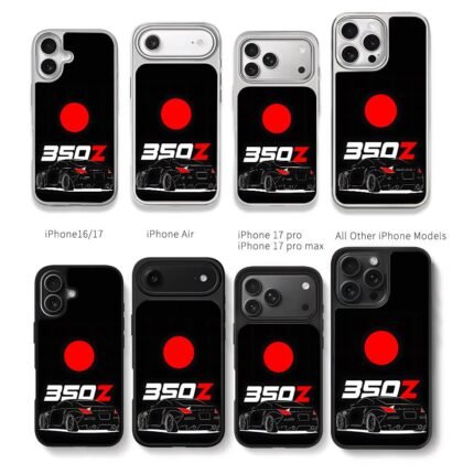 Nissan 350Z JDM Japan flag art Chris Brown Phone Case Black Electroplated Silver For Iphone 11 To 17