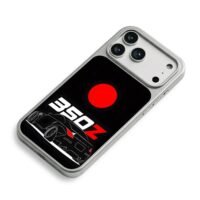 Nissan 350Z JDM Japan flag art iPhone 17 Pro Max Electroplated Silver Case2