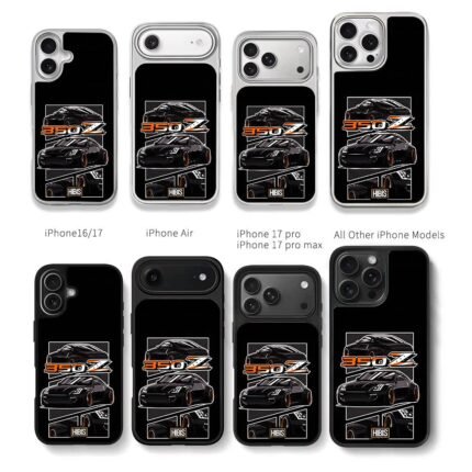 Nissan 350Z tuned car Hibis logo Chris Brown Phone Case Black Electroplated Silver For Iphone 11 To 17