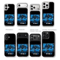 Nissan 370Z blue cartoon car Chris Brown Phone Case Black Electroplated Silver For Iphone 11 To 17