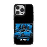 Nissan 370Z blue cartoon car iPhone 16 Pro Max Black Case