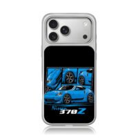 Nissan 370Z blue cartoon car iPhone 17 Pro Max Electroplated Silver Case1