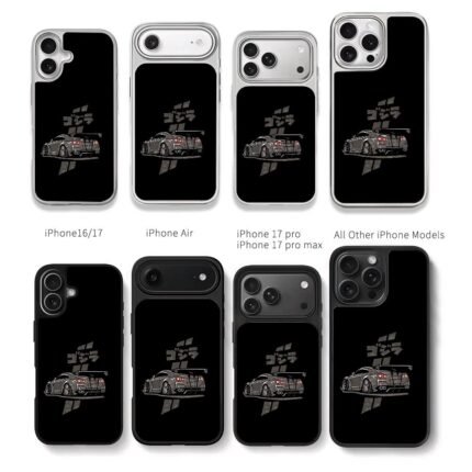 Nissan GTR Godzilla rear sports car Chris Brown Phone Case Black Electroplated Silver For Iphone 11 To 17