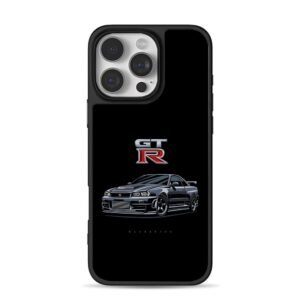 Nissan Skyline GTR R34 artwork iPhone 16 Pro Max Black Case
