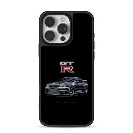 Nissan Skyline GTR R34 artwork iPhone 16 Pro Max Black Case