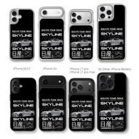 Nissan Skyline GT-R with text Chris Brown Phone Case Black Electroplated Silver For Iphone 11 To 17