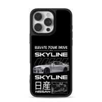 Nissan Skyline GT-R with text Phone Case for iPhone 11-17 & Samsung Galaxy S24-S26