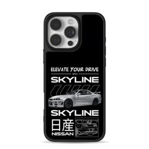 Nissan Skyline GT-R with text Phone Case for iPhone 11-17 & Samsung Galaxy S24-S26