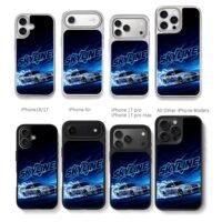 Nissan Skyline R34 drift neon light Chris Brown Phone Case Black Electroplated Silver For Iphone 11 To 17
